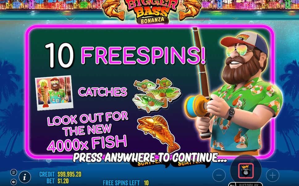 Poissons MONEY et leur valeur en euros, pendant les tours gratuits.